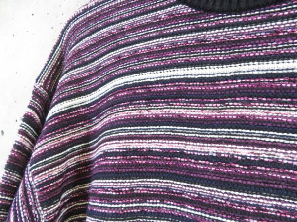 2110m34* прекрасный товар *HUGO BOSS Hugo Boss окантовка рисунок стрейч толстый хлопок вязаный свитер L/ жакет / блузон / рубашка / большой . sho flat 