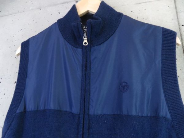 017m30◆良品です◆SERGIO TACCHINI セルジオタッキーニ フルジッパー 切替ニットベスト L/ゴルフ/セーター/ジャケット/シャツ/ジャージ_画像2