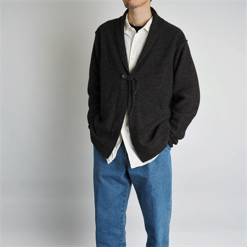 定価46200円 新品 Nahyat 7G MERINO WOOL KNIT CARDIGAN メリノウール アルパカ ショールカラー ニット カーディガン n-062-116 ナヤット_画像2