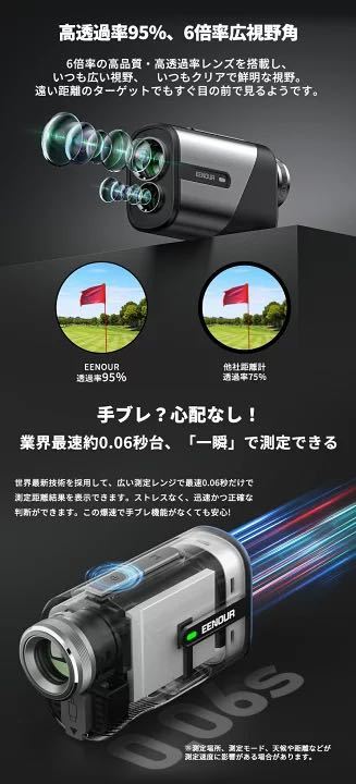 EENOUR U800 ゴルフ レーザー距離計 MINI ゴルフ 距離計 最大800m 0.06秒台 ゴルフ 距離測定器 ミニ 距離計測器_画像4