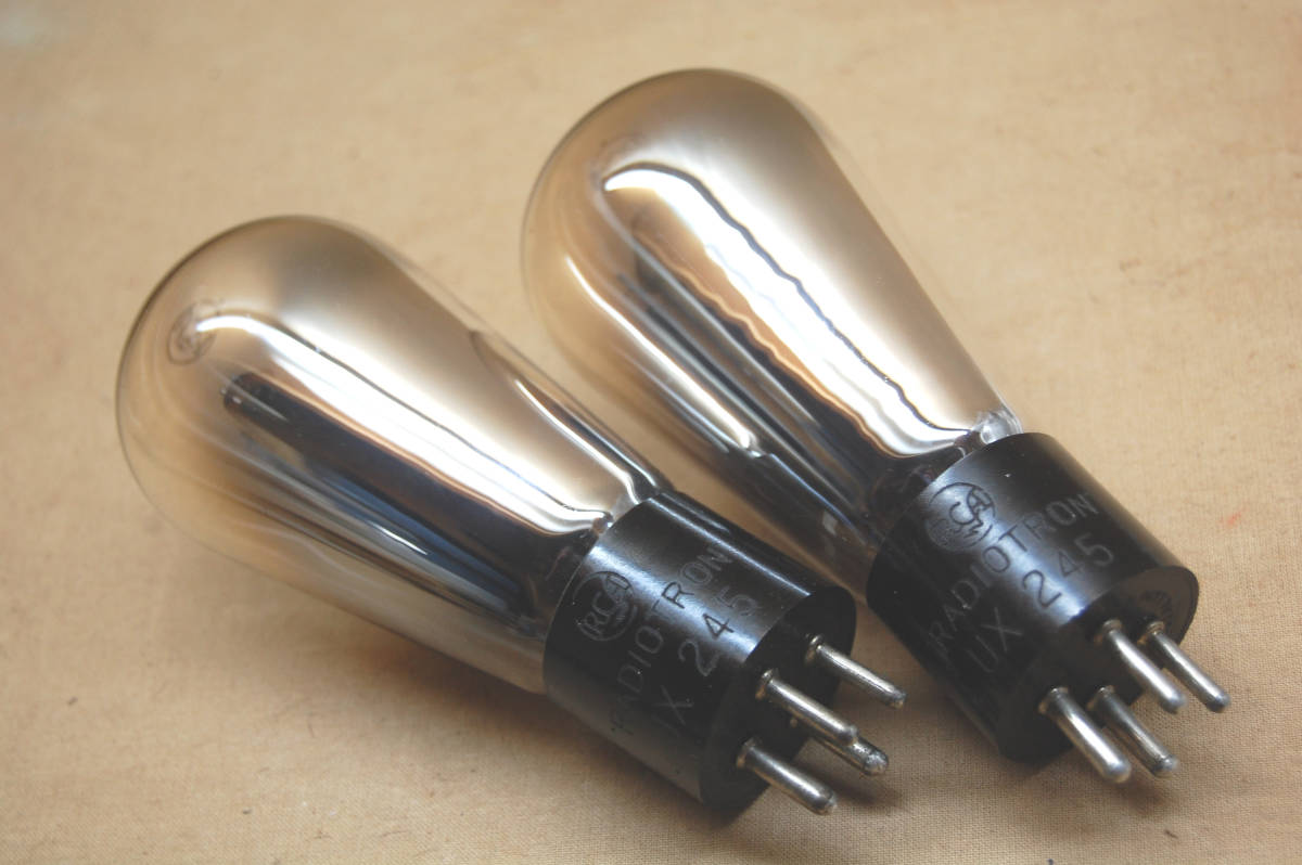  原文:真空管　RCA RADIOTRON UX-245 Balloon engraved base pair.