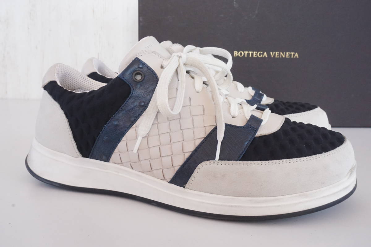 BOTTEGA VENETA/ボッテガヴェネタ*41*スニーカー/靴/シューズ*イントレチャート*453032 VFCAX 1875*sneakers PELLE S.GOMM* の画像1