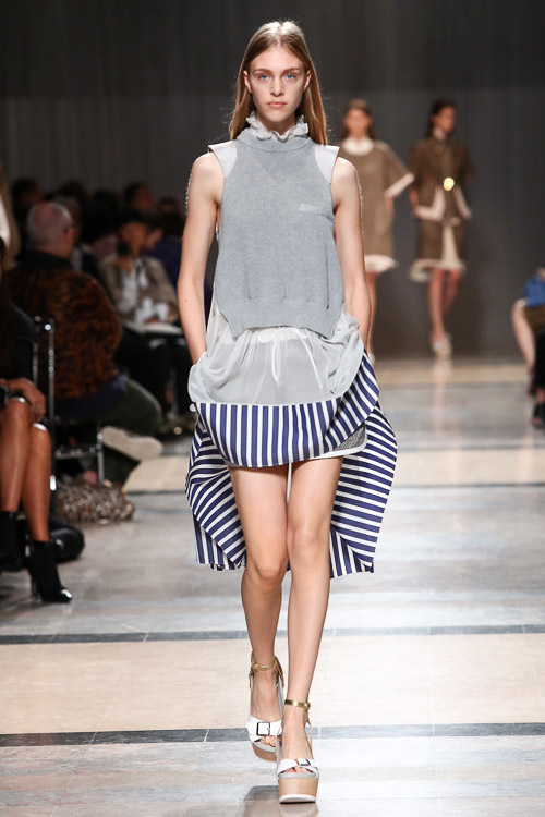サカイ*14SS*Sleeveless Knit Combi Dress*ワンピース/ドレス*サイズ2*14-01968 *ストライプ/切り替え*ニット*ノースリーブ/スカート*