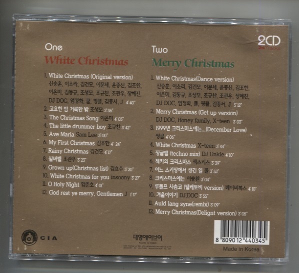 V.A「Millennium Carol」★ 韓国発売盤 CD2枚組　★ クリスマス (Christmas)_ケース（ウラ面）