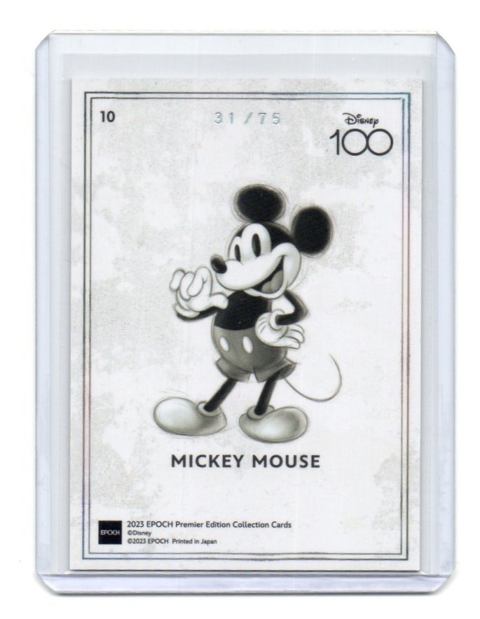 Disney 創立100周年 EPOCHプレミアエディションコレクションカード[カードNo.10 ミッキーマウス 75枚限定 ホログラムキラカード]ディズニー_画像2