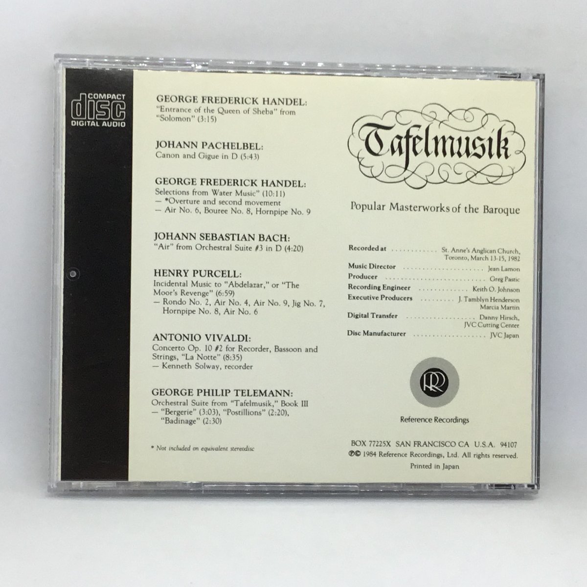 長岡鉄男 ◇ Tafelmusik ターフェルムジーク / Popular Masterworks Of The Baroque (CD) RR-13CD_画像2