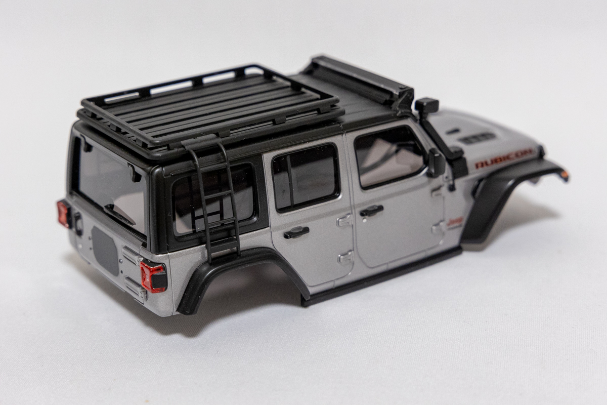 中古 京商 ミニッツ4x4 MXB08S Jeep WRANGLER UNLIMITED RUBICON アクセサリー付 ビレットシルバーメタリック　ライト付き_画像4