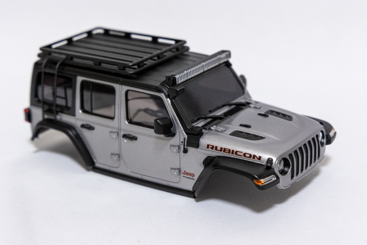 中古 京商 ミニッツ4x4 MXB08S Jeep WRANGLER UNLIMITED RUBICON アクセサリー付 ビレットシルバーメタリック　ライト付き_画像3