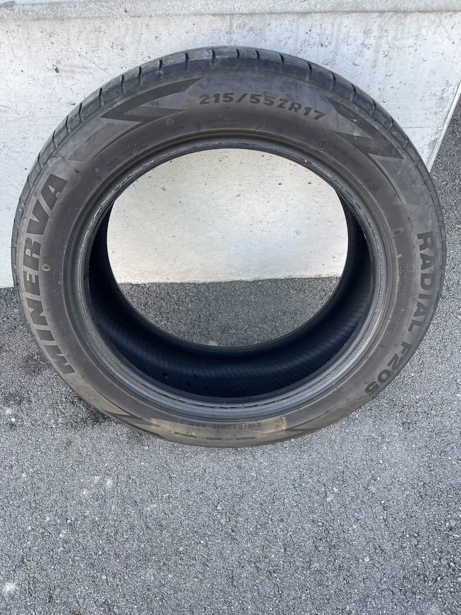 ★中古タイヤ★MINERVA RADIAL F205 215/55ZR17 2020年製 17インチ 2本_画像1