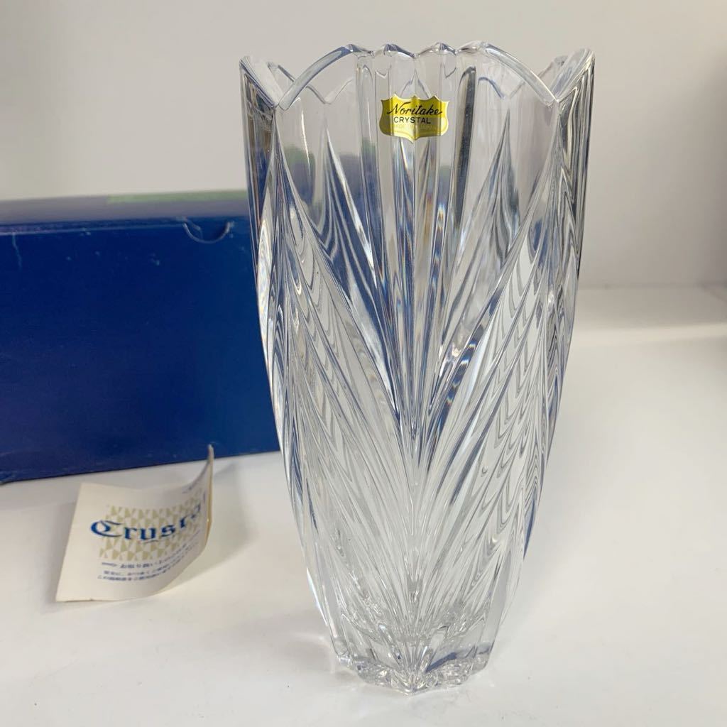 未使用品 Noritake ノリタケ CRYSTAL ガラス クリスタルガラス 花器 花瓶 フラワーベース 置物 インテリア_画像3