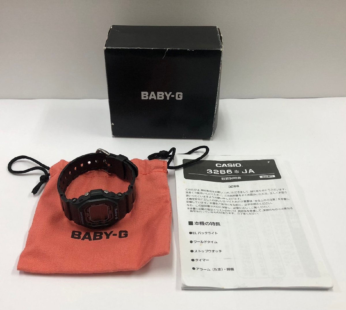 1円～【稼働品】【CASIOカシオ BABY-GベビーG】BG-5600BK 電池時計クォーツQZファッション 小物 紳士 婦人 メンズ レディース コレクション_画像1