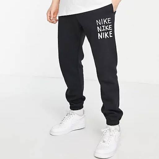 M 新品 NIKE ナイキ 黒 スウェット 上下 セットアップ クルー スウェットパンツ ジョガー 刺繍 スウッシュ トレーナー NSW HBR-C BB 黒_画像9