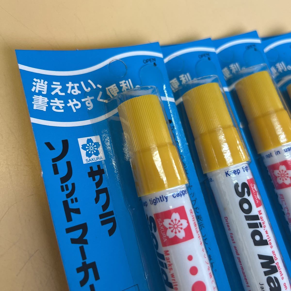 ★未使用★サクラ ソリッドマーカー 5本まとめ 黄色 きいろ 油性 ラッカータイプ SAKURA ペン Solid Marker SC-P マーク_画像4