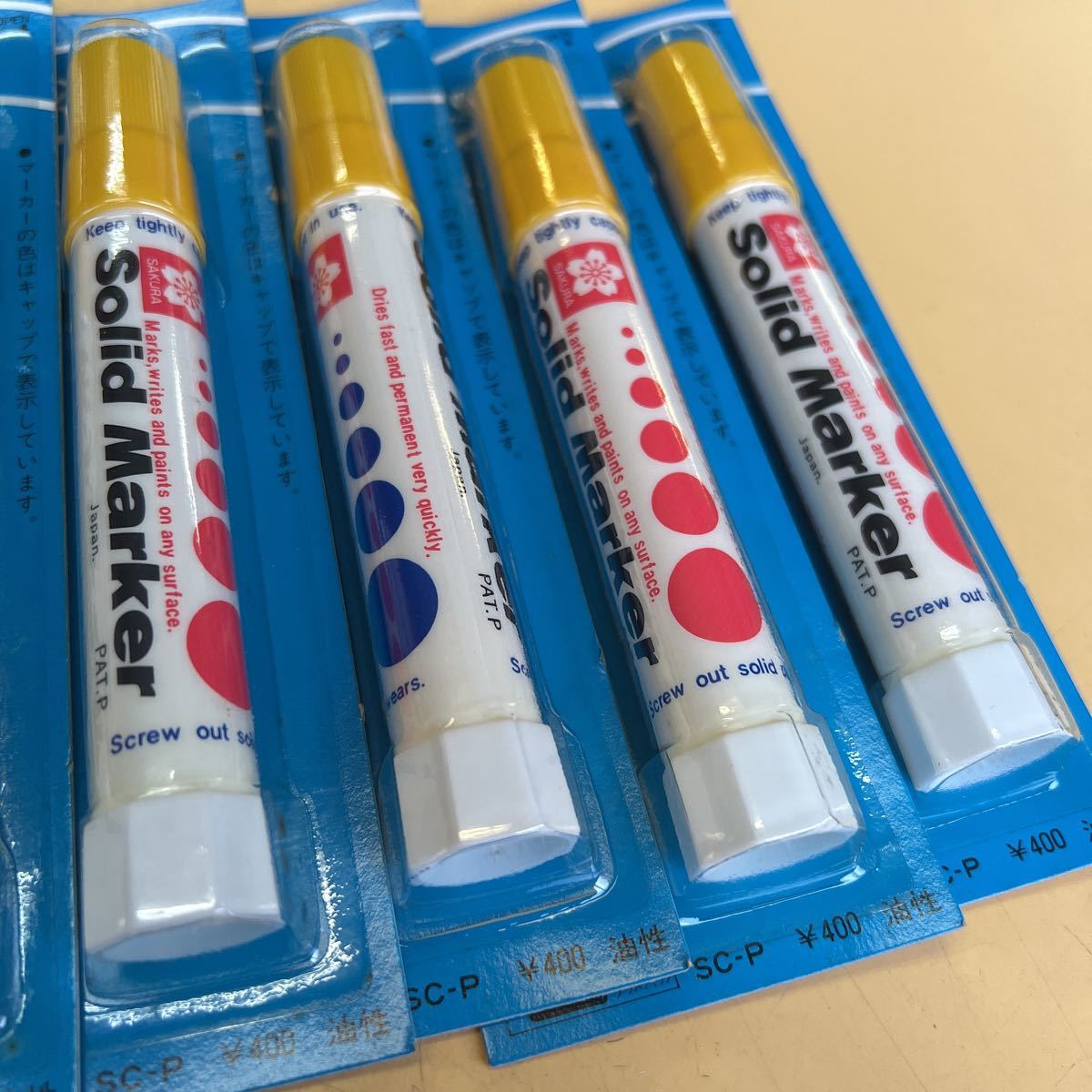 ★在庫ラスト未使用★サクラ ソリッドマーカー 5本まとめ 黄色 きいろ 油性 ラッカータイプ SAKURA ペン Solid Marker SC-P マーク_画像3