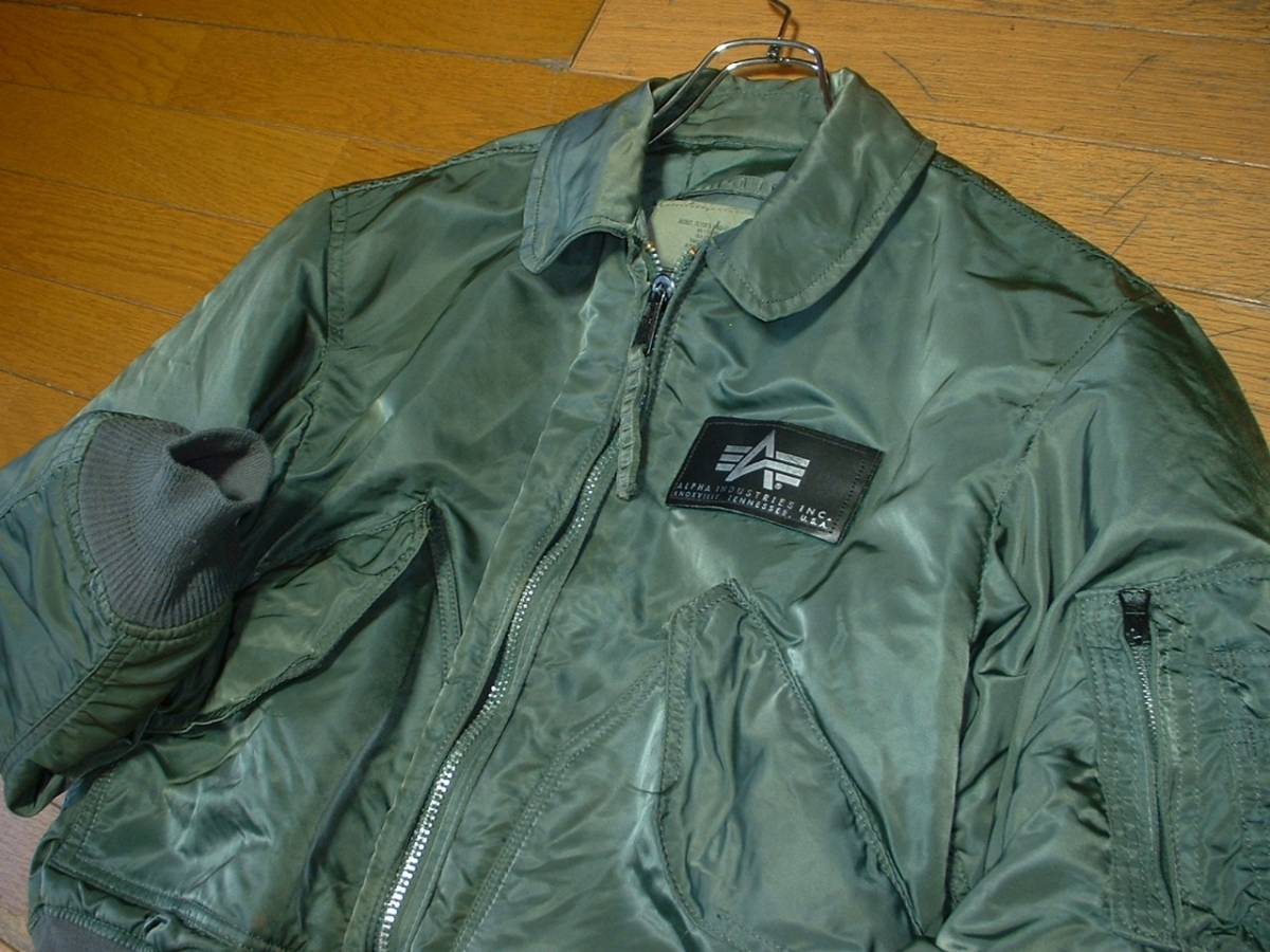 USA製ALPHA INDUSTRIES.CWU-45PフライトジャケットM正規アルファ米国製MA-1エアフォースU.S.AIR FORCEセージグリーンMADE IN USA_画像6