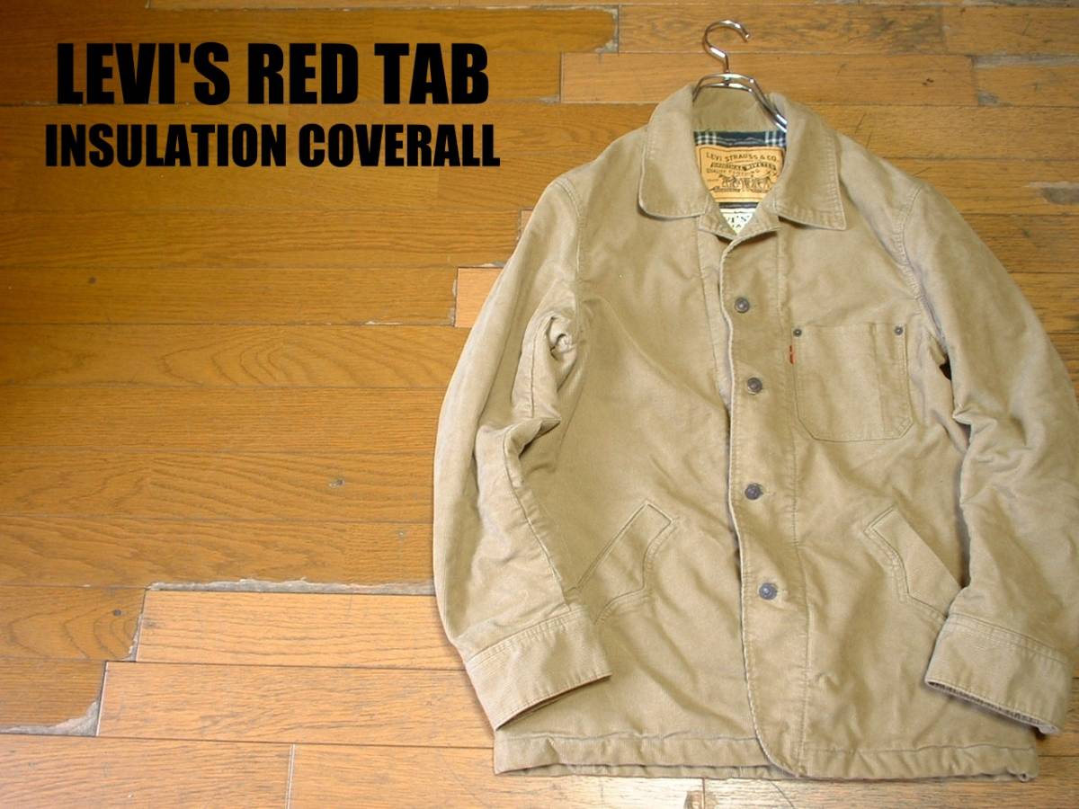 LEVI'S RED TAB 70600-0008中綿入りコーデュロイカバーオール美Lベージュ正規リーバイスレッドタブインサレーションパディングジャケット_画像1