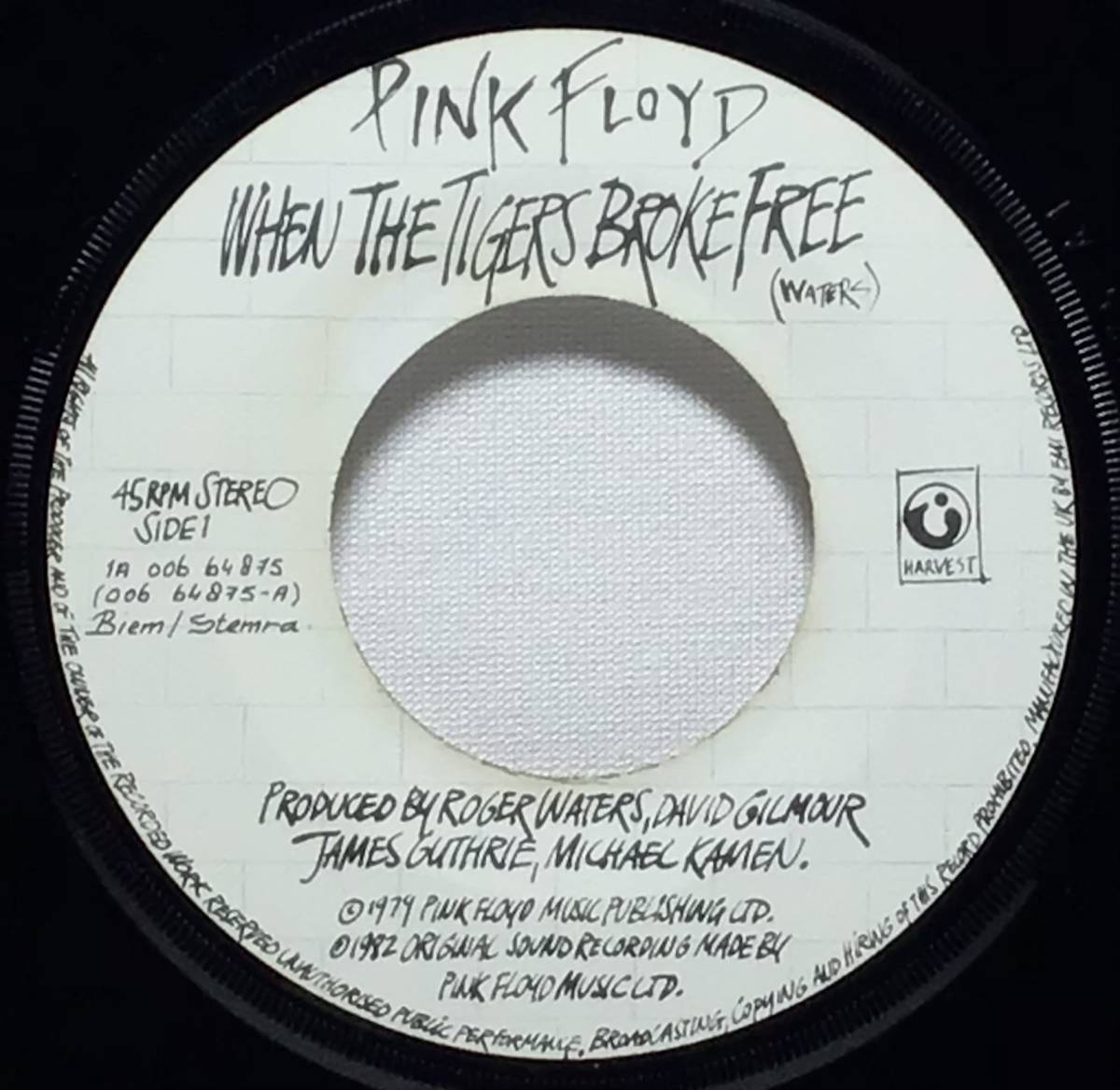 【蘭7】PINK FLOYD THE WALL MUSIC FROM THE FILM / WHEN THE TIGERS BROKE FREE / BRING THE BOYS BACK HOME 1982 オランダ盤 7インチ EP_画像4