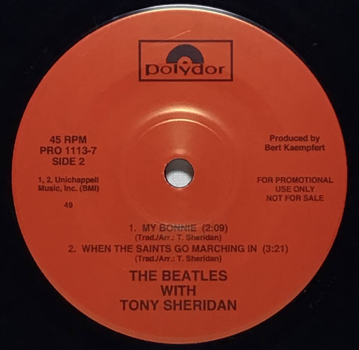 【米7プロモ】THE BEATLES with TONY SHERIDAN / BACKBEAT / MY BONNIE SRC刻印 1994 US盤 PROMO 7インチレコード EP 45 ビートルズ 試聴済_画像5
