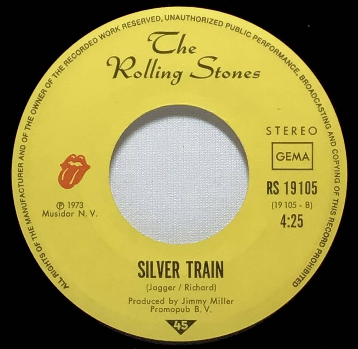 【独7】 THE ROLLING STONES ローリング・ストーンズ / ANGIE / SILVER TRAIN / 1973 ドイツ盤 7インチシングルレコード EP 45 試聴済_画像5