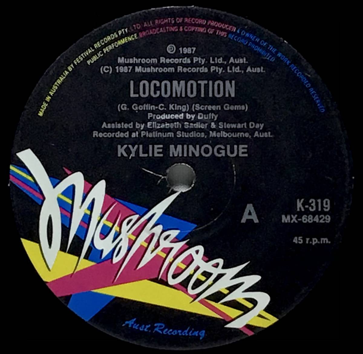 【蘭7】 KYLIE MINOGUE カイリーミノーグ / THE LOCOMOTION / GLAD TO BE ALIVE / 1987 オーストラリア盤 7インチレコード EP 45 EUROBEAT_画像4