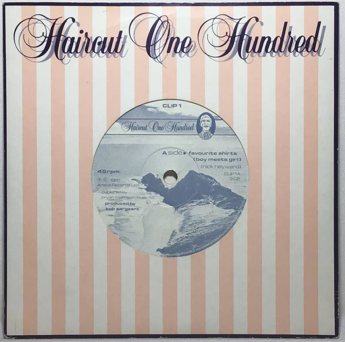 【英7】 HAIRCUT ONE HUNDRED / FAVOURITE SHIRTS / BOAT PARTY / TOWN HOUSE 刻印 1981 UK盤 7インチシングルレコード EP 45_画像1