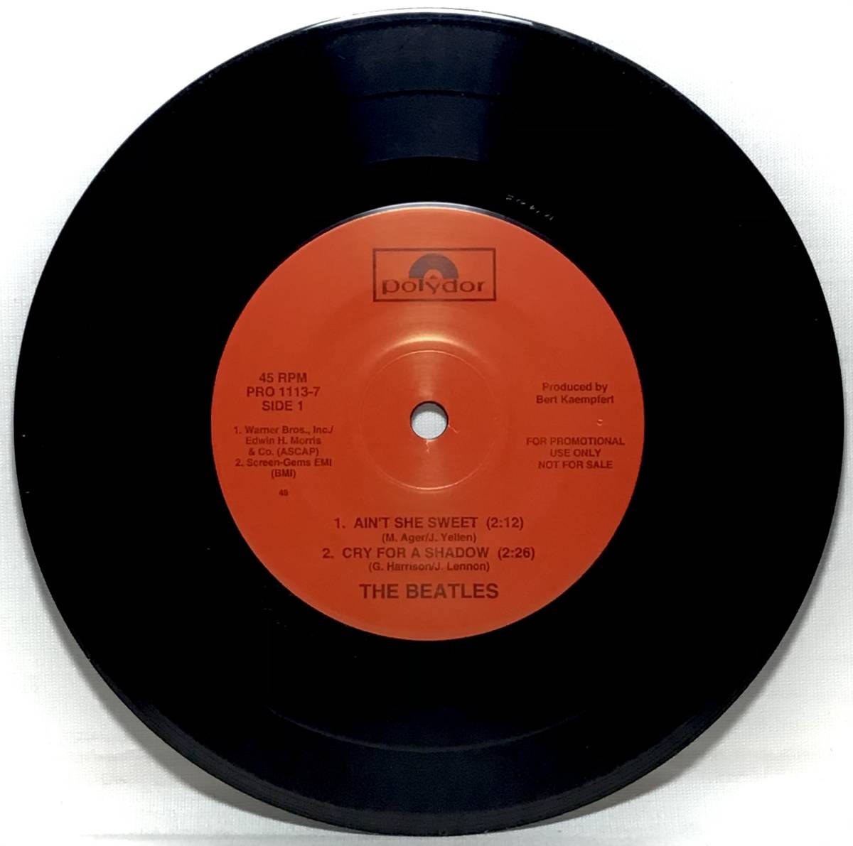 【米7プロモ】THE BEATLES with TONY SHERIDAN / BACKBEAT / MY BONNIE SRC刻印 1994 US盤 PROMO 7インチレコード EP 45 ビートルズ 試聴済_画像3