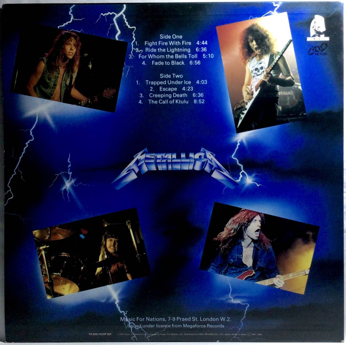 【日LP】 メタリカ METALLICA / ライド・ザ・ライトニング RIDE IN LIGHTNING / 1984 国内盤 LPレコード K25P-501_画像2