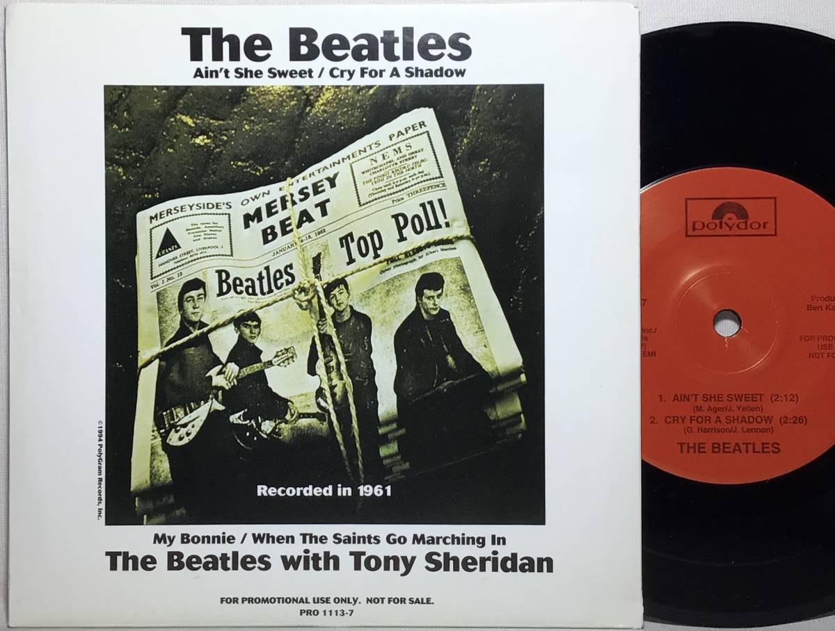 【米7プロモ】THE BEATLES with TONY SHERIDAN / BACKBEAT / MY BONNIE SRC刻印 1994 US盤 PROMO 7インチレコード EP 45 ビートルズ 試聴済_画像1