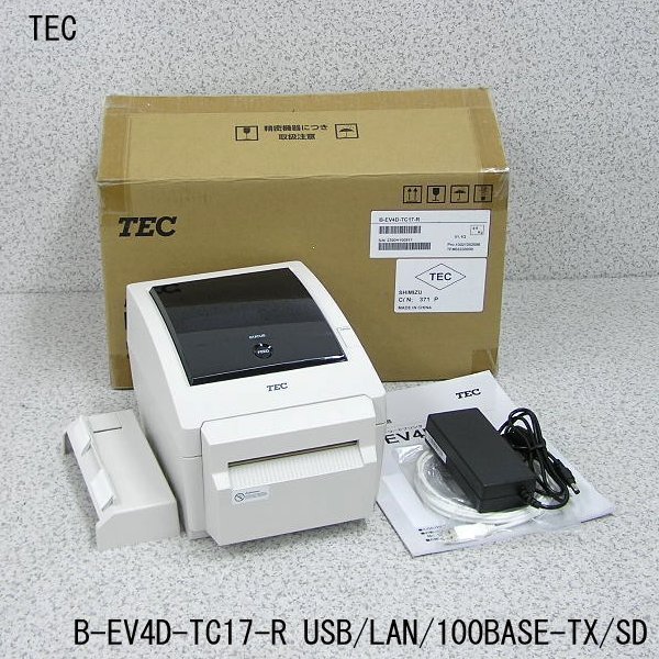 ■β【Aランク】TEC/東芝テック ラベルプリンタB-EV4D-TC17-R 感熱/USB/LAN/100BASE/SDカード対応 動作確認OK/印字良好 元箱付【1227-05】