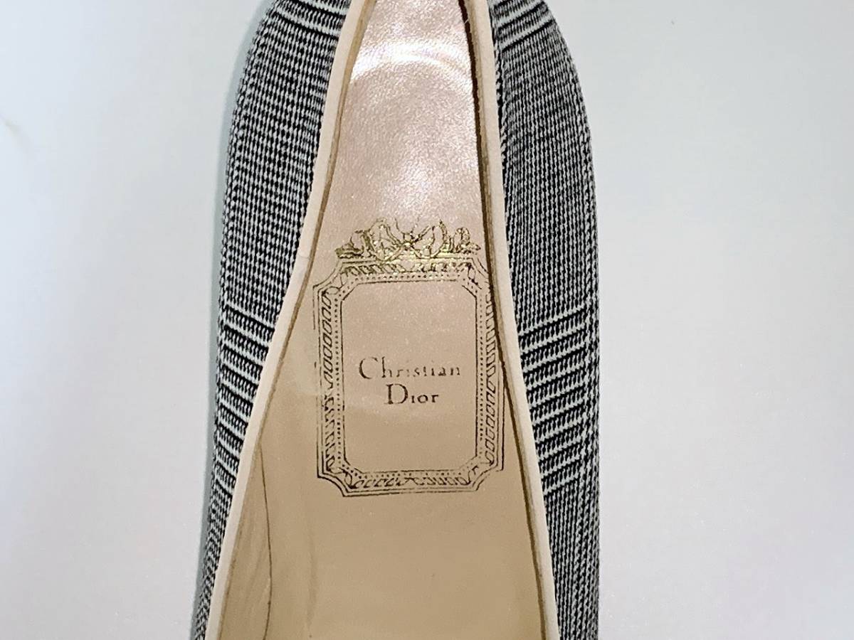  быстрое решение Christian Dior Christian Dior 7.5≒24cm туфли-лодочки белый чёрный женский jcu