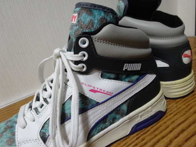 ●●美品 PUMA プーマ SLIPSTREAM スリップストリーム macht'smitQualitat ハイカット スニーカー ブーツ ハラコ調 白緑 23.0cm Mサイズ 36_画像4