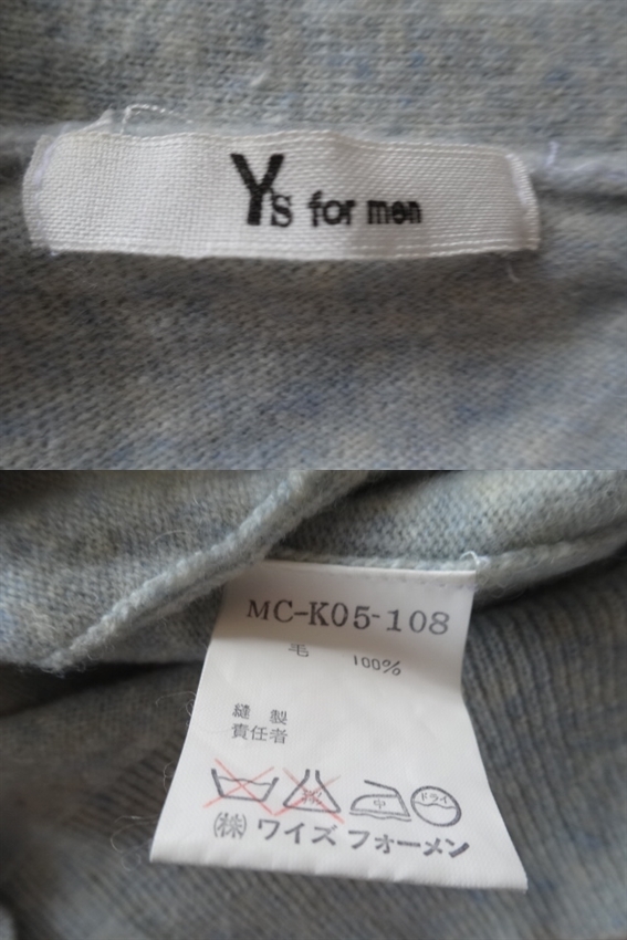 Y's for men ウールカーディガン 　LT.BLUE_画像7