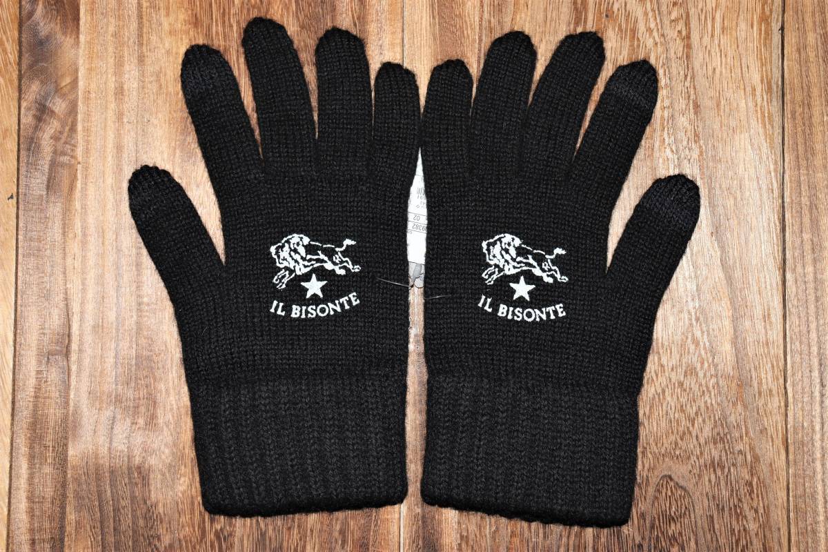  free shipping prompt decision [ unused ] IL BISONTE * knitted glove gloves (2/ men's ) * Il Bisonte made in Japan regular goods Buffalo 