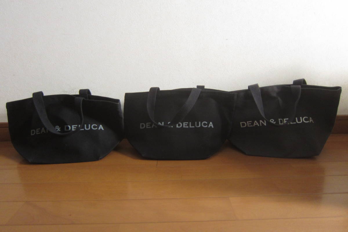 バッグ3個セット DEAN & DELUCA ディーンアンドデルーカ かばん ミニトートバッグ 黒2個 濃いグレー1個 O2312D_画像2