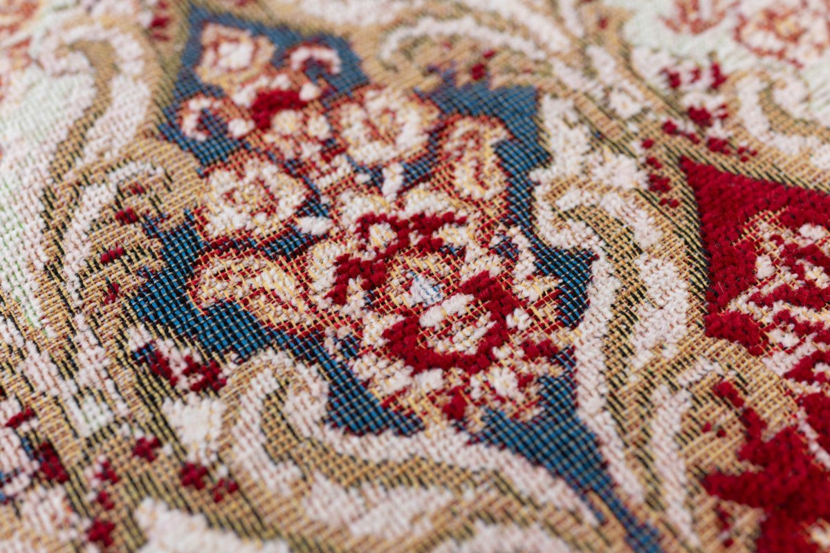 玄関マット カーペット ラグマット クラシック ペルシャ 絨毯 柄 ゴブラン織り 洗える エレガント 上品 豪華 約 50х80 cm レッド_画像5