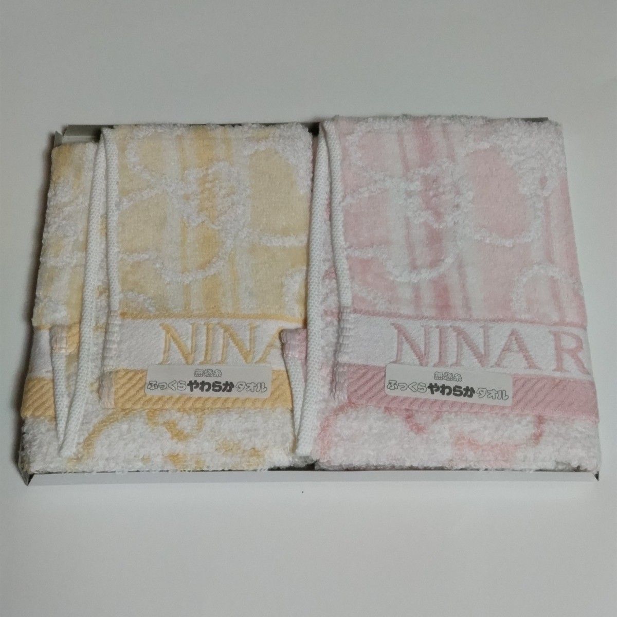 ◆【新品未使用】NINA RICCI ニナリッチ ふっくら やわらか タオル 2枚セット ピンク イエロー