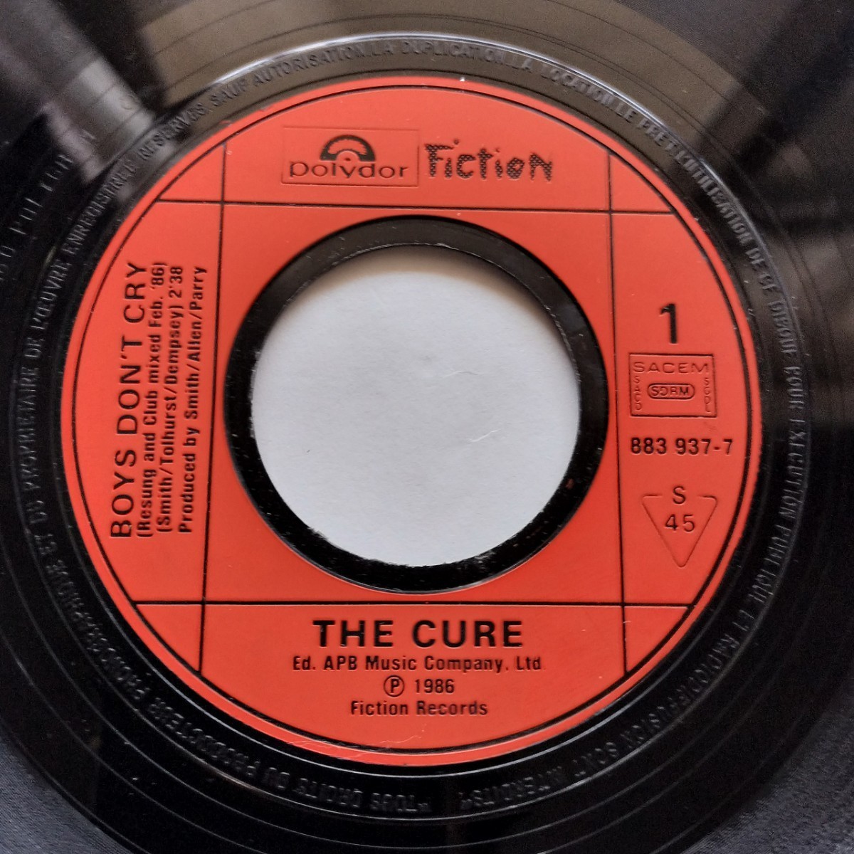 ◆The Cure-Boys Don't Cry (New Voice/New Mix) 7 (FRA/1986) Post Punk/New Wave/Punk/Powerpop/Guiterpop/ネオアコ_画像3