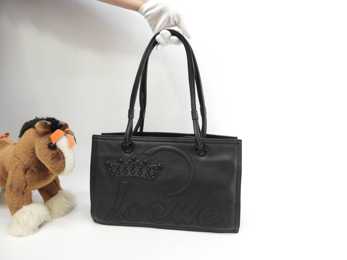 ロエベ トートバッグ ショッパー小 レザー黒 ショルダーバッグ ロエベ トートバッグ ショッパー小 レザー黒 ショルダーバッグ