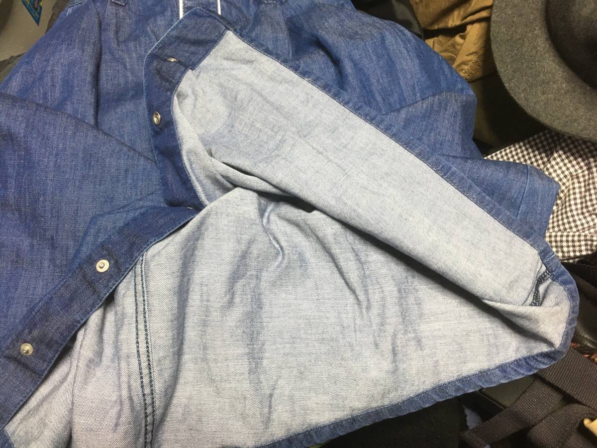 2311Leeリー色落ちDENIMデニムLONGロングLボタン ウエスタン フレア スカートS_画像7