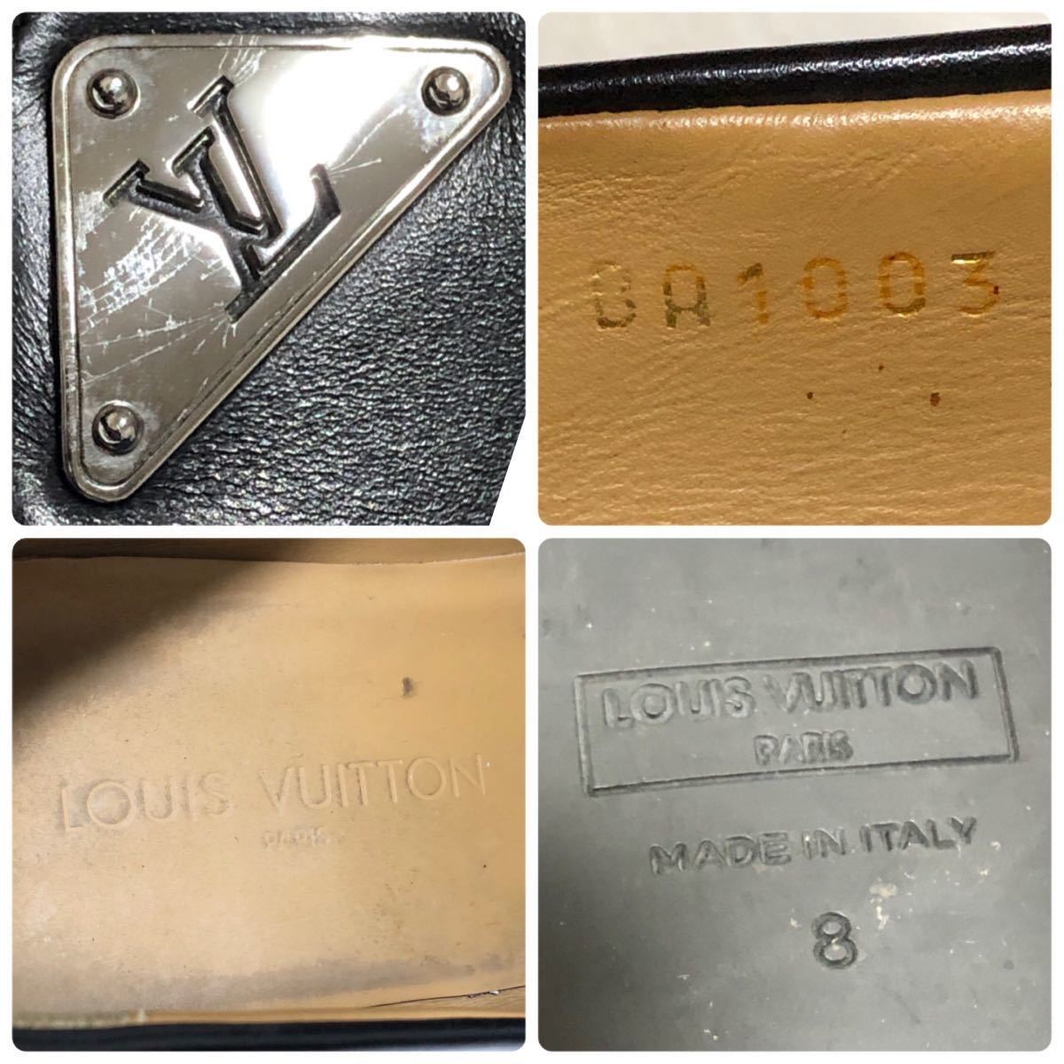 Louis Vuitton ルイヴィトン ローファー 靴 ビジネスシューズ レザー 黒 LVロゴプレート 8_画像9