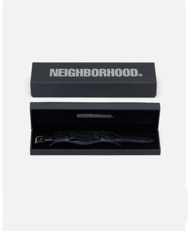 NEIGHBORHOOD LEATHER EMB WATCH BAND Neighborhood black ko type pushed . watch belt black 