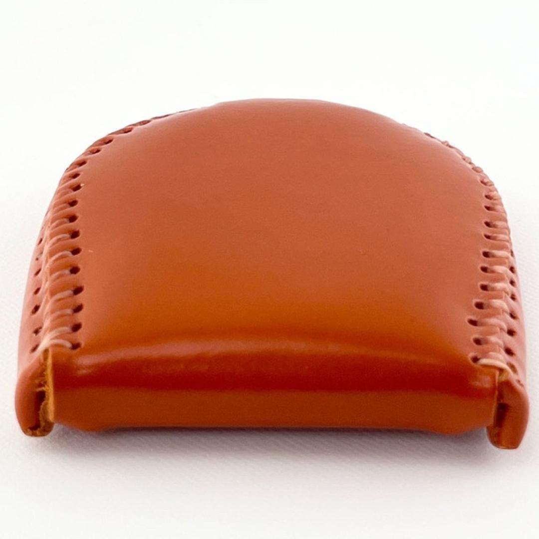 本革コインケース 小銭入れ 完全手作り 手縫い コンパクト オレンジ 極小 ミニ財布 コインケース 高級感 上品 上質の画像4