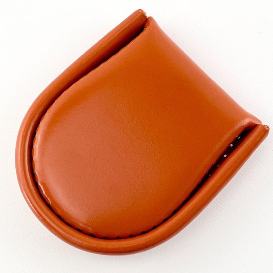 本革コインケース 小銭入れ 完全手作り 手縫い コンパクト オレンジ 極小 ミニ財布 コインケース 高級感 上品 上質の画像6