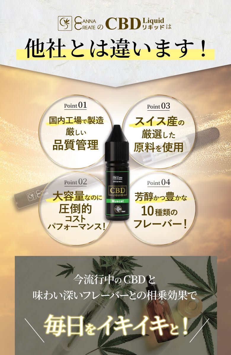 CBD リキッド 高濃度 10% CBD1500mg 高純度 15ml