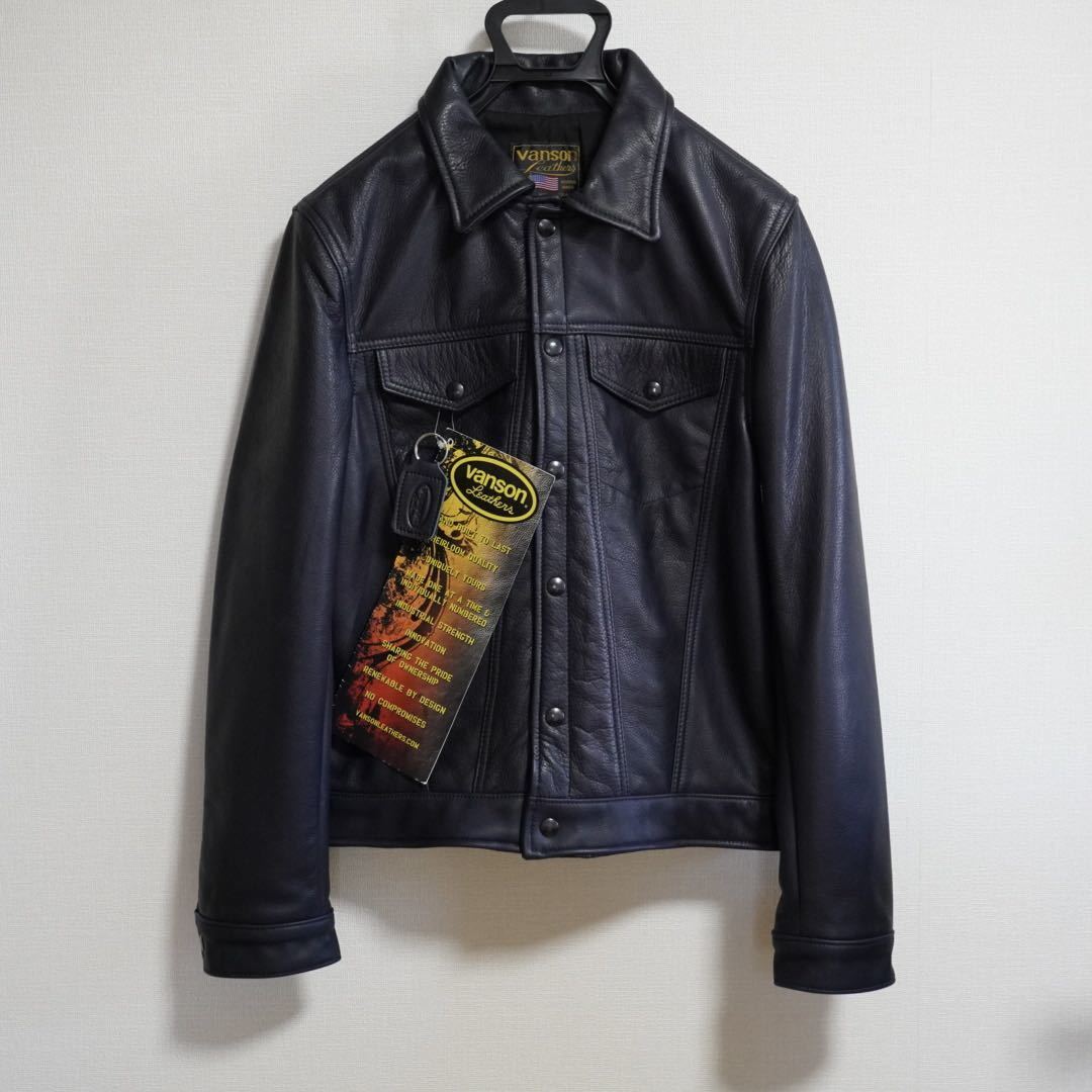 送料込み◆未使用 Vanson DJCB SOFT LEATHER JACKET Made in USA 151,800円 バンソン ディアスキン仕上げ レザージャケット ライダース