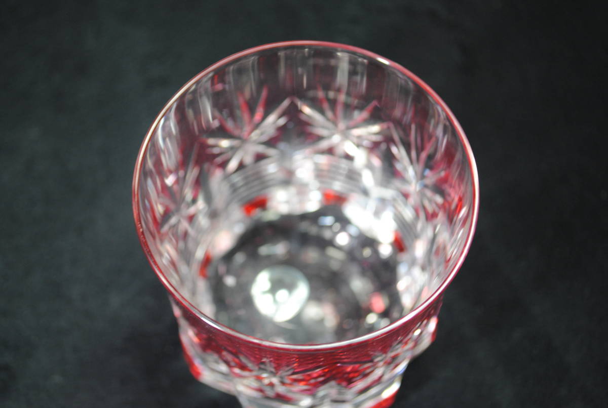 2024特集 は218.KAGAMI CRYSTAL ロックグラス 江戸切子 レッド (工芸 工芸ガラス