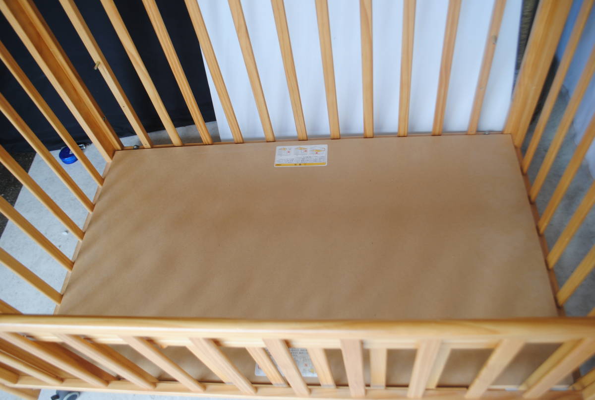 の33.KATOJI ベビーベッド 木製 床板高さ調節可能 組立式 ベッド下収納 02127 121113FS-0074の画像8