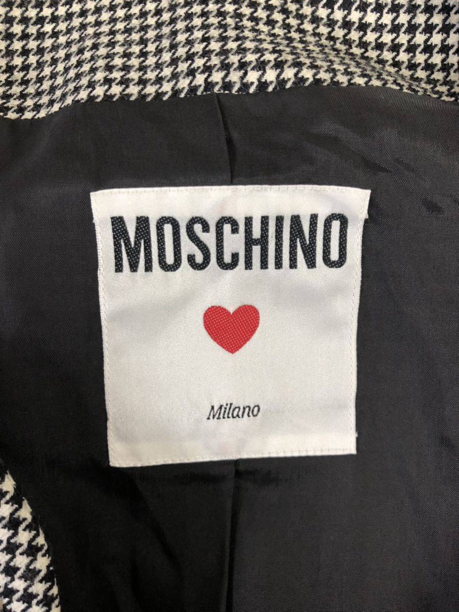 Vintage MOSCHINO モスキーノ　レディース　千鳥柄　スカートスーツ セットアップ　上下　160表記_画像4