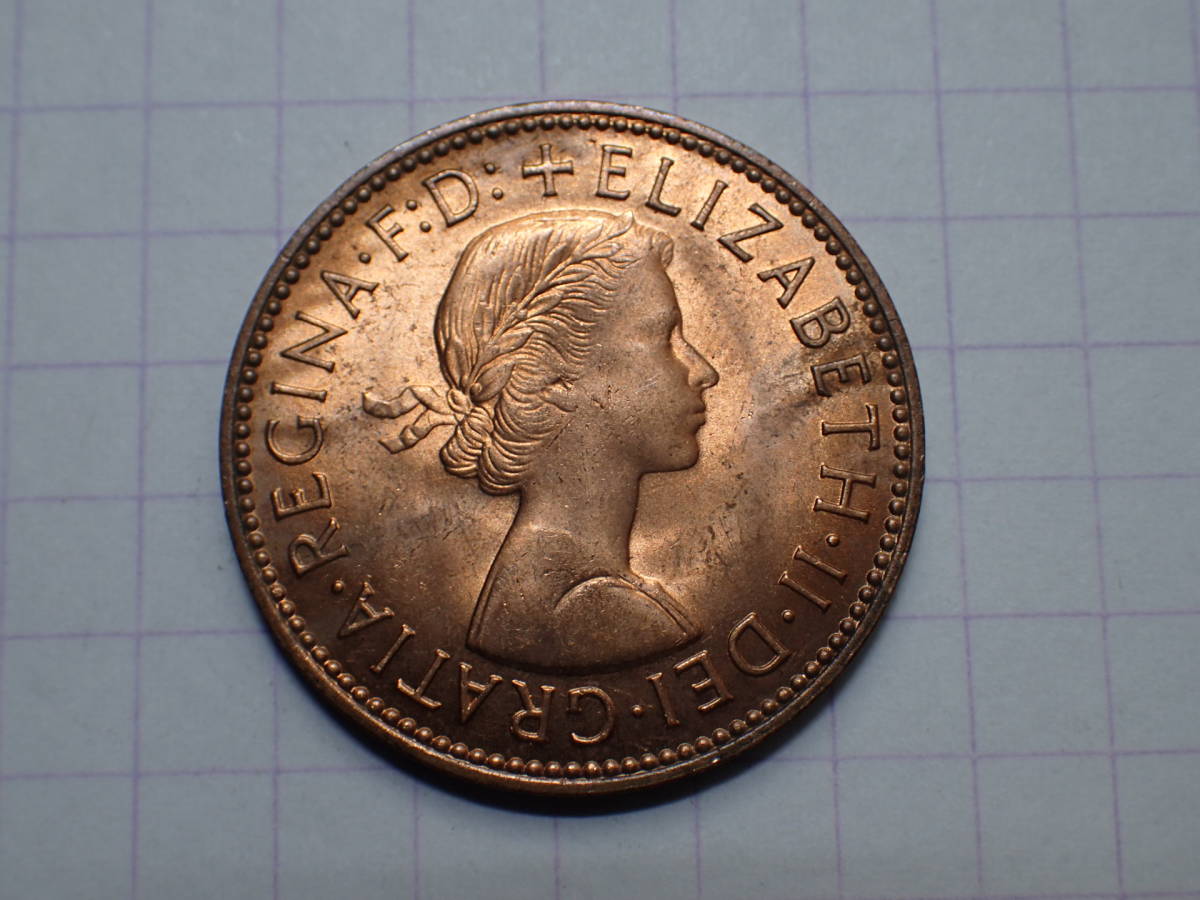 英1/2ペニー(1/480 GBP)銅貨 1967年[BRITT:OMNなし] 世界の硬貨 解説付き 067 _画像2