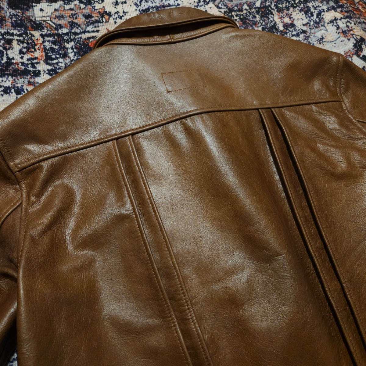 【逸品】 RRL 1st Cowhide Leather Jacket 【M】 カウハイド ジャケット 牛革 レザー バックルバック ライダース 焦げ茶 Ralph Lauren_画像8